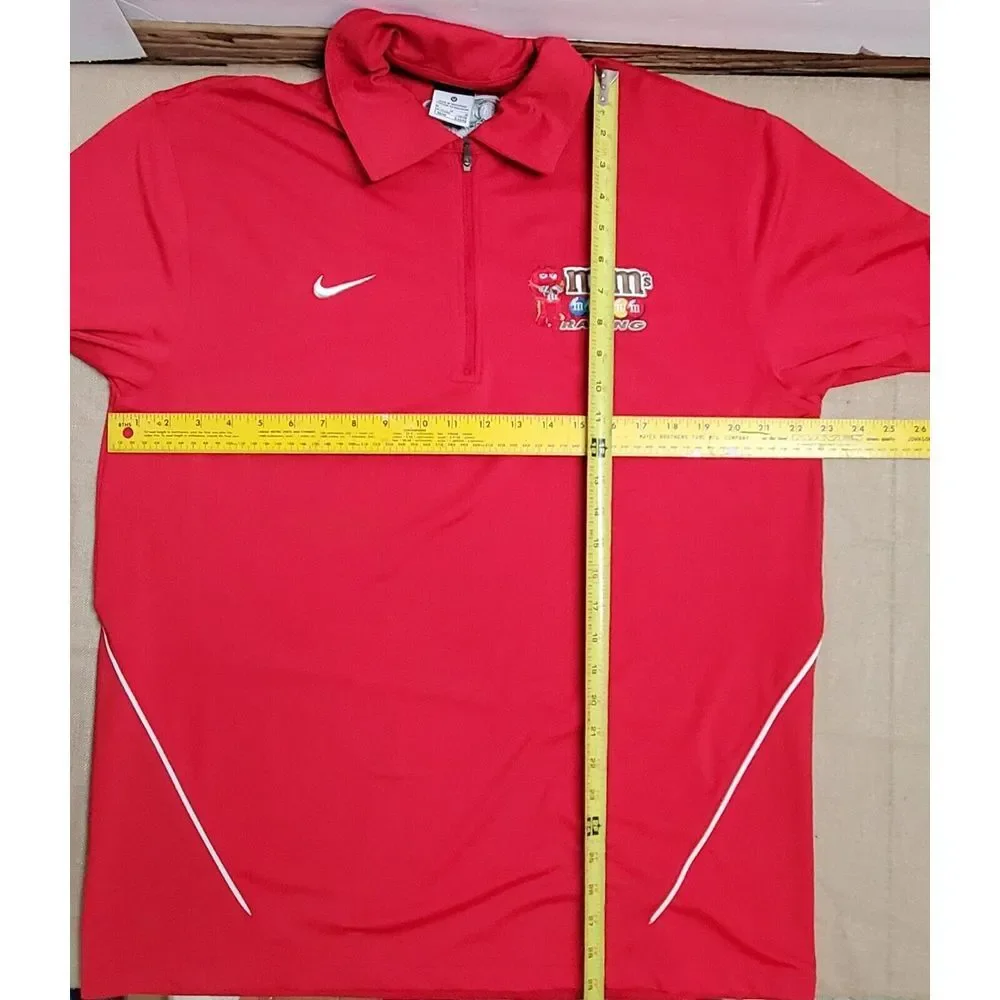 Nike Golf Dri-fit M&M's Racing Nascar Red Medium 1/4 Zipper Pull-Over Lng Sleeve
